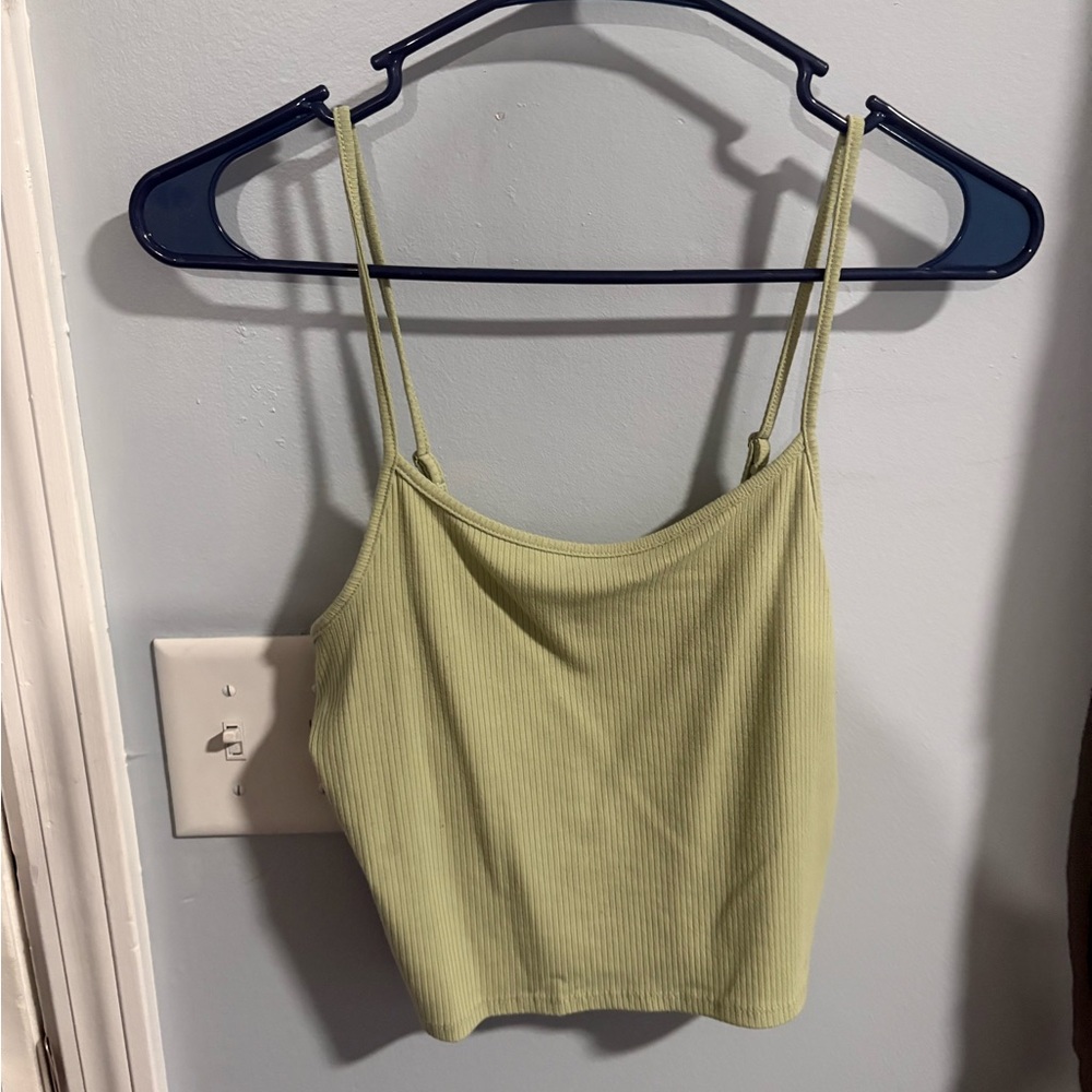 Lime Green Ribbed Women's Top